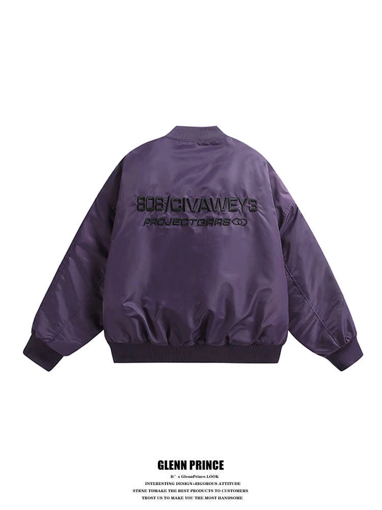 美式复古加厚刺绣棒球棉服外套男女冬季潮牌重磅宽松立领保暖棉衣