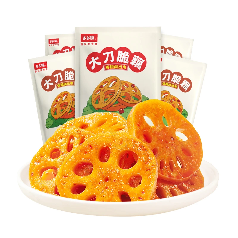 乡乡嘴大刀脆藕香辣莲藕黑鸭味辣卤零食藕片150g/袋加辣湖南小吃