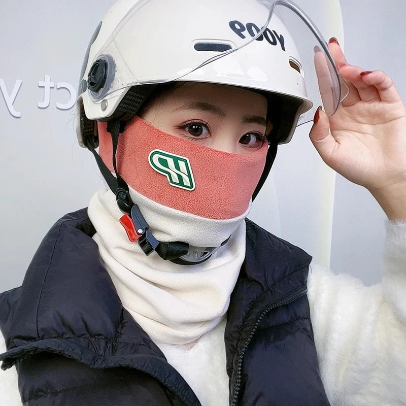 电动车护脸耳罩骑行防风面罩女冬季保暖防寒护耳头盔内胆加厚冬天