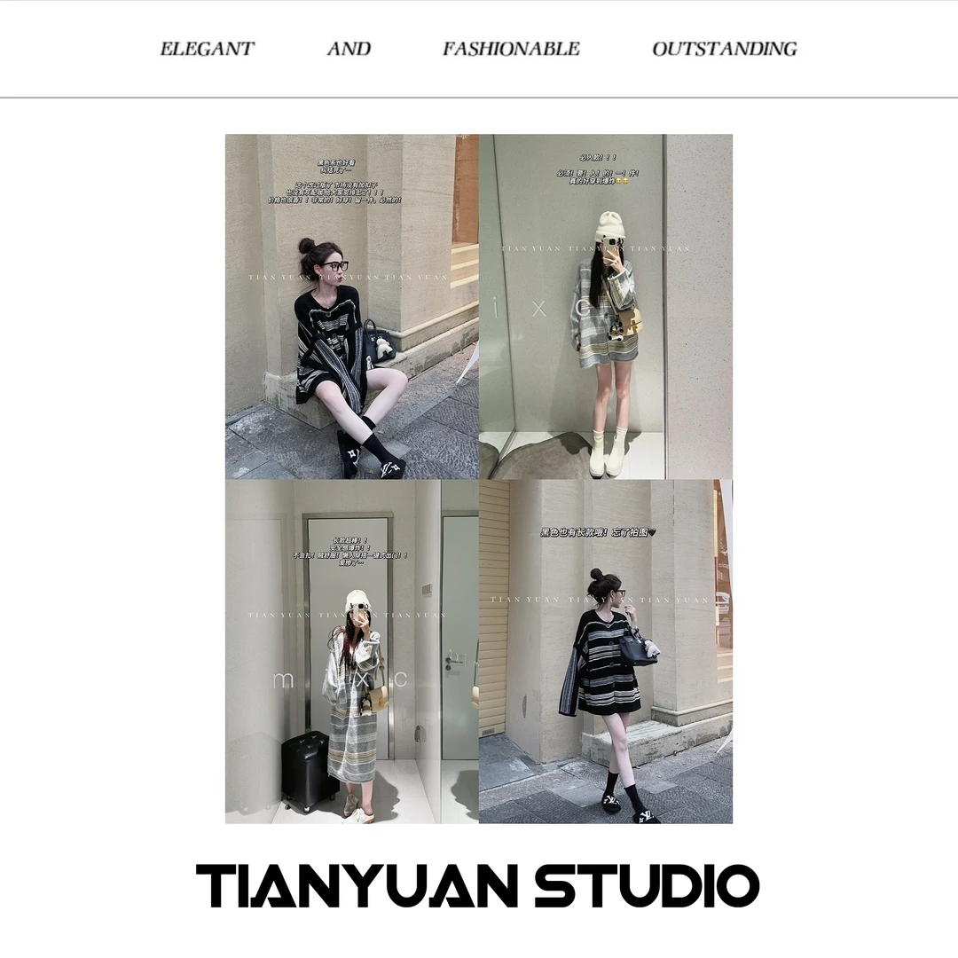 甜美●【年轮】条纹毛衣时尚显瘦好看舒服印花安全感法式JJQ4MY4271