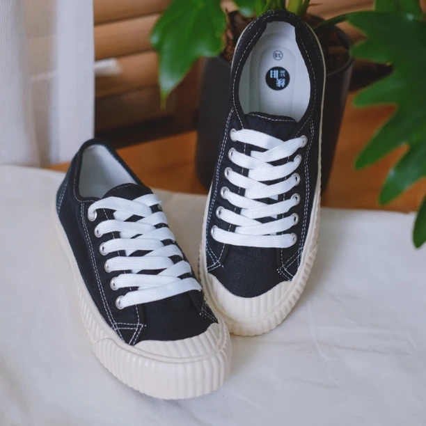 【黑金汉麻】布面硫化鞋低帮系带时尚休闲板鞋