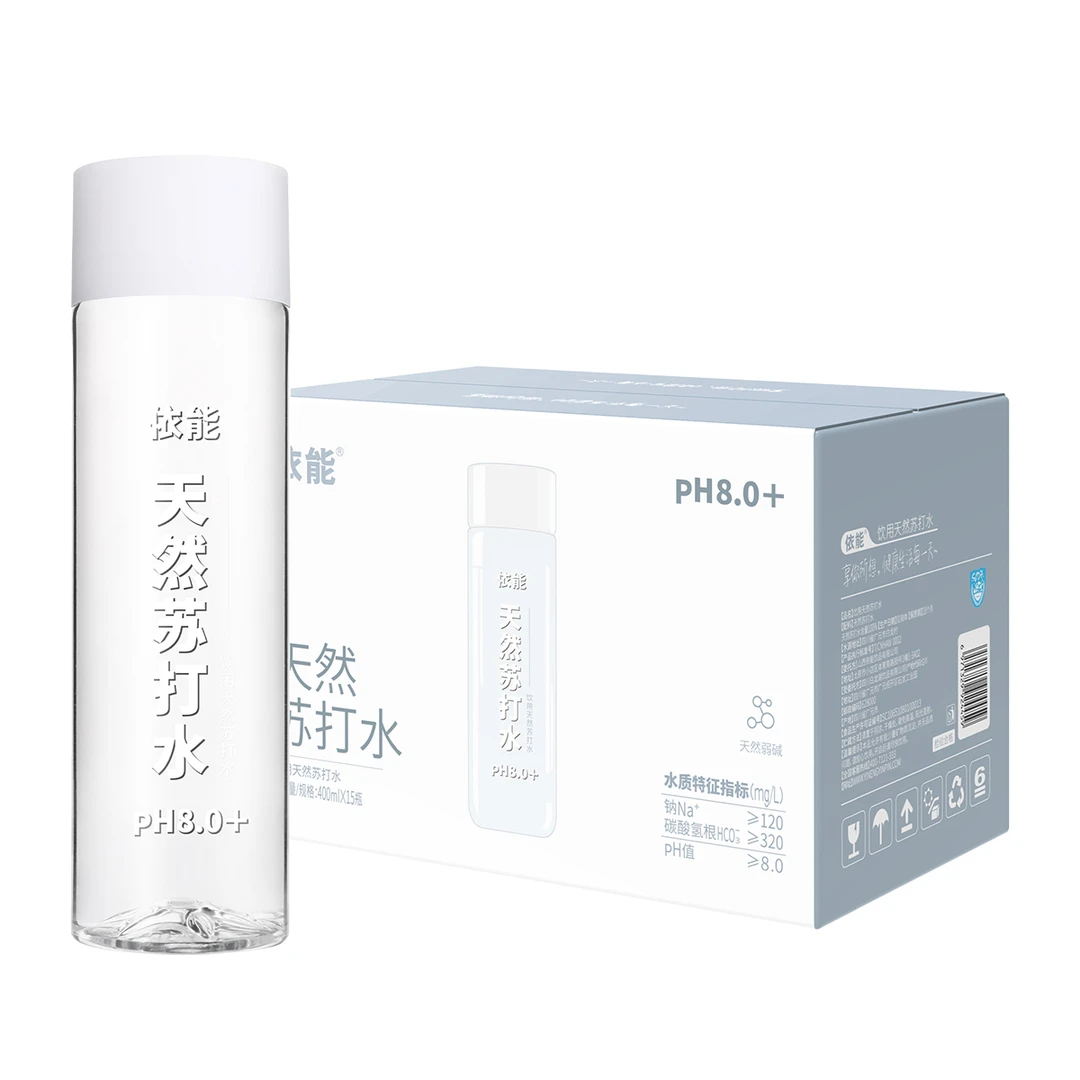 依能天然苏打水弱碱性饮用水PH8.0+400ml*15瓶*3箱