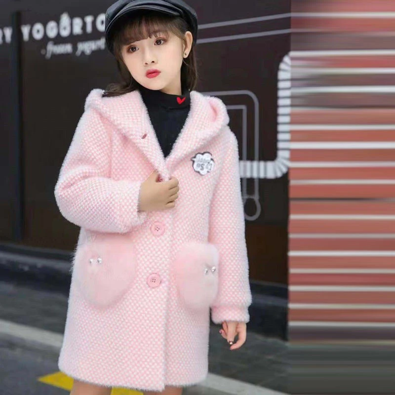 【冬季大促】女童毛呢外套中大童洋气小孩中长款秋冬大衣儿童加厚外