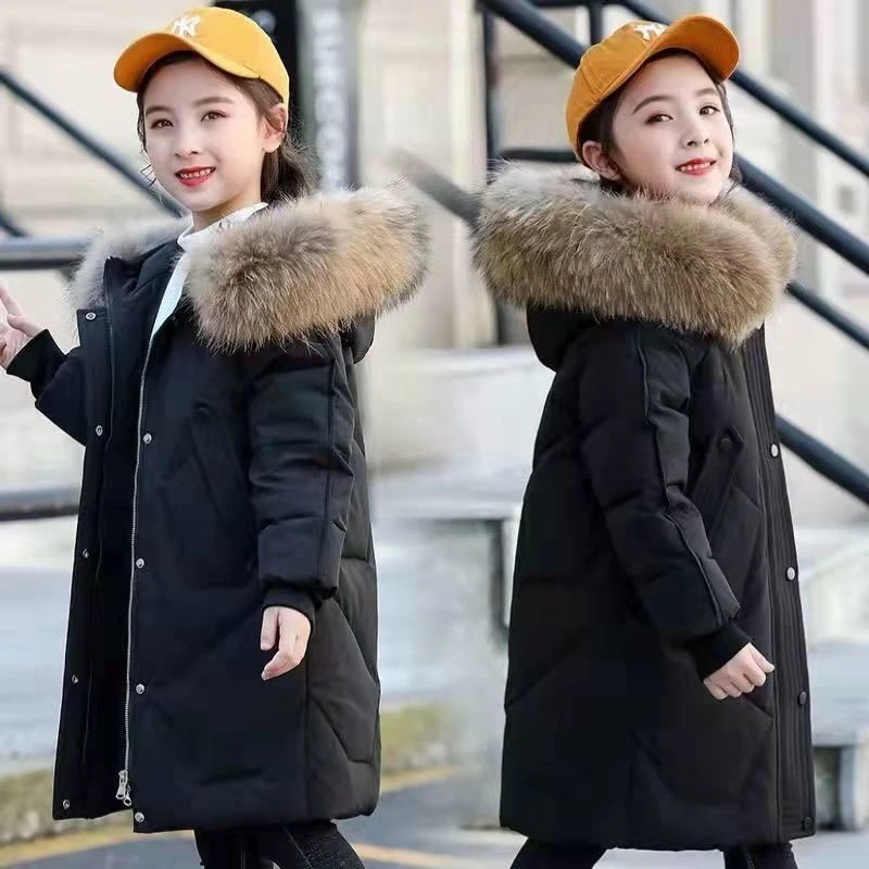 【巴啦甄选】冬季女童棉服2023新款中长款洋气加厚保暖学生防寒韩