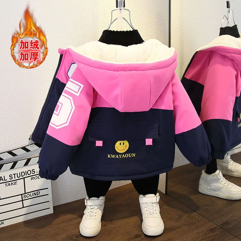【冬季大促】男童派克服加绒外套秋冬季棉服儿童女童宝宝加厚冲锋衣