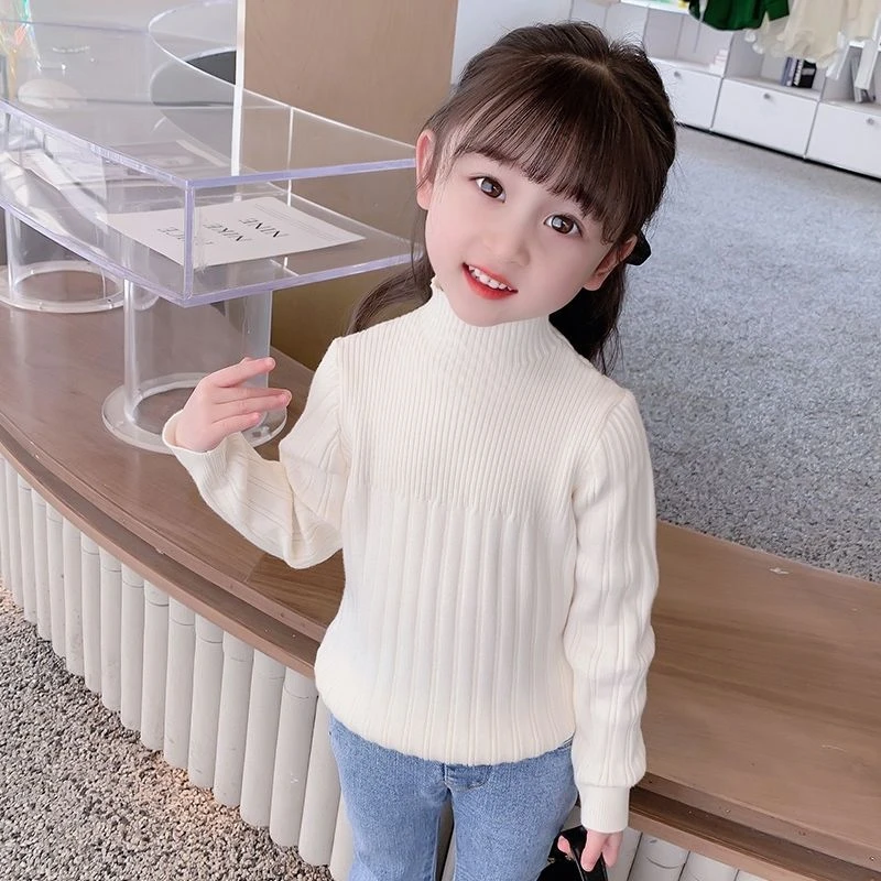 【巴啦甄选】女童厚款毛衣2023新款打底儿童高领针织衫保暖套头线