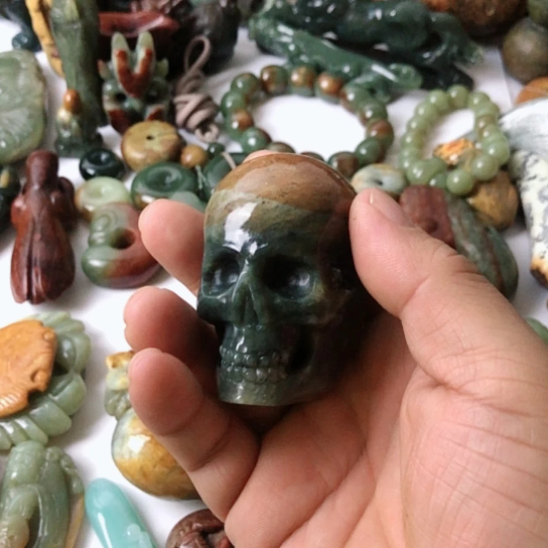 【闪购商品】岫岩河磨玉（透闪石质玉）把件未镶嵌用****2