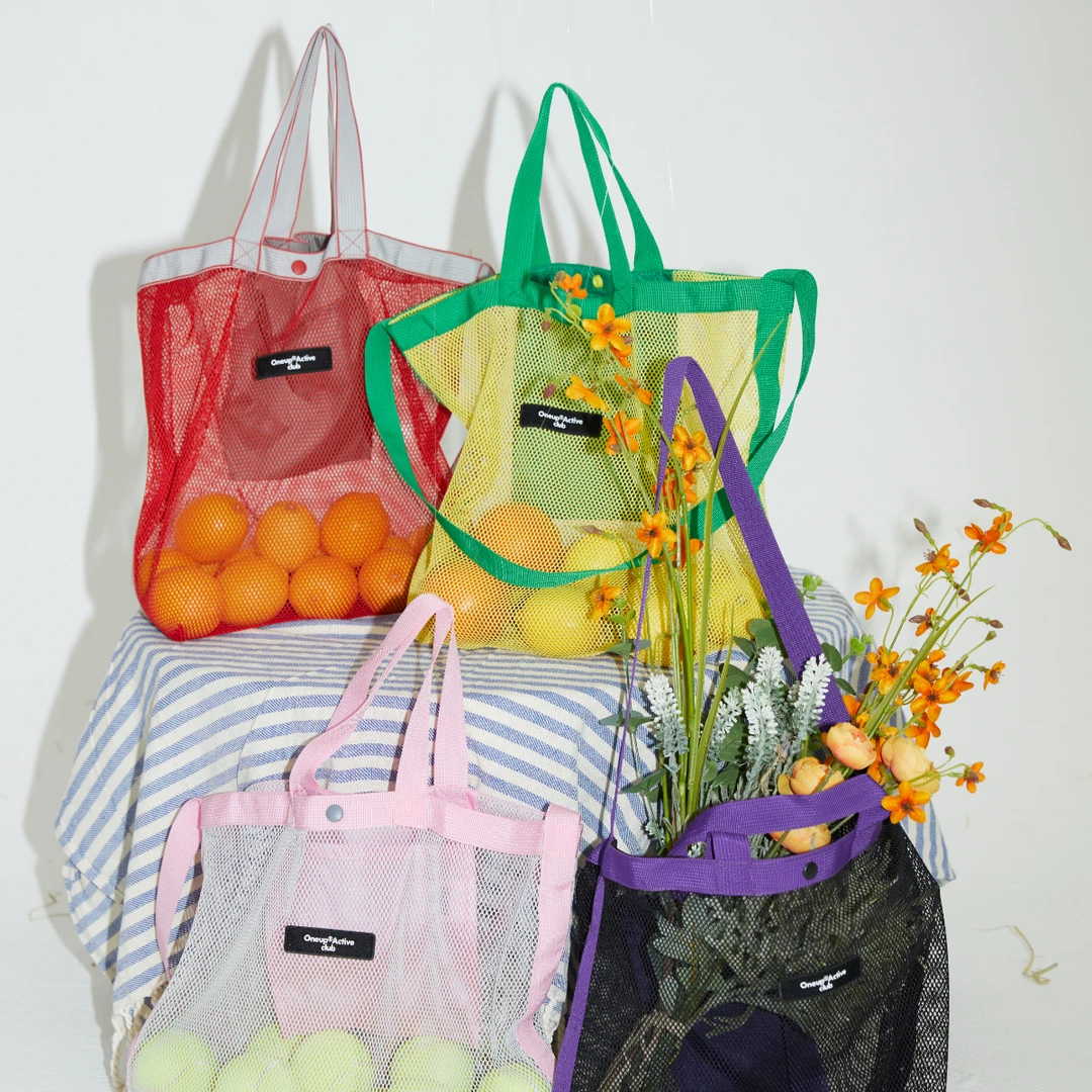 Oneup网眼购物袋时尚编织镂空户外时髦穿搭网格便携包包