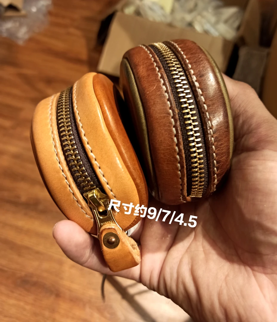 女士零钱包手拿包牛皮做旧复古