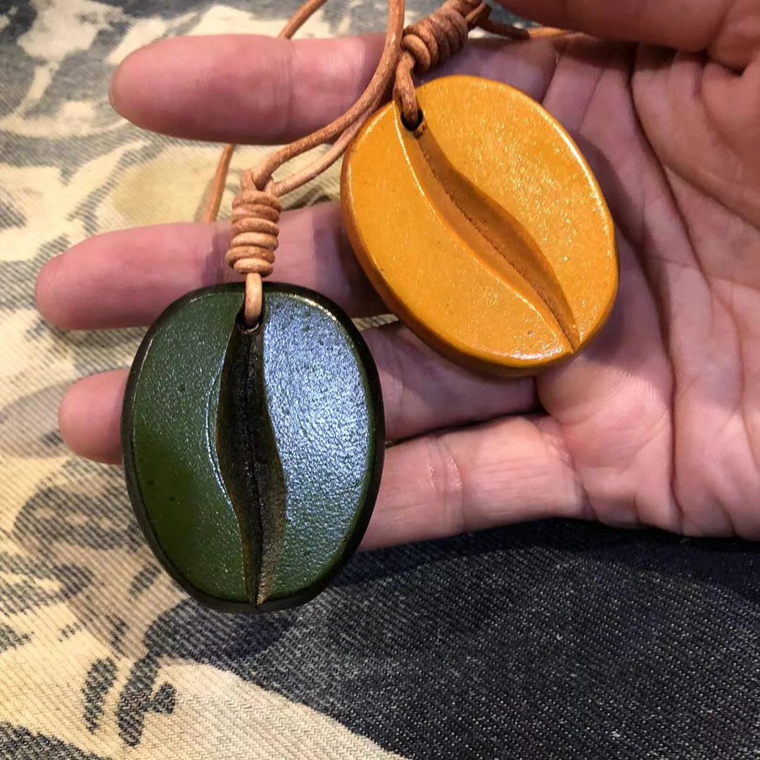 制道手工女士复古时尚挂件挂扣配件牛皮手工质感咖啡豆