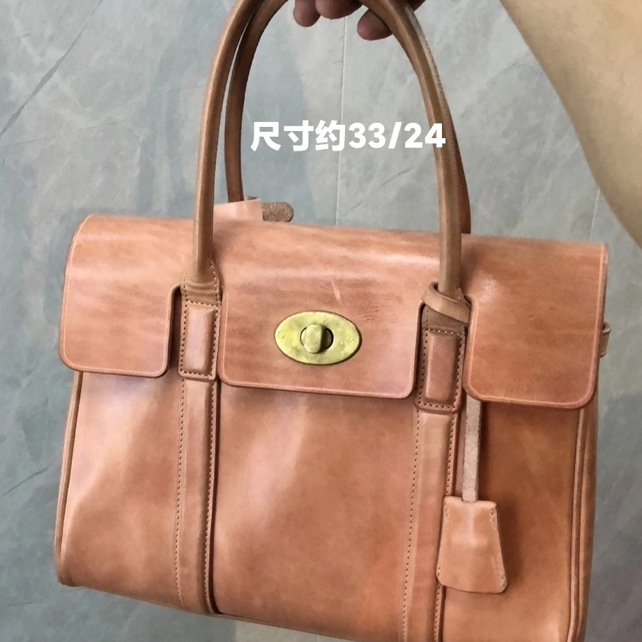 女士手提牛皮大气公文包复古时尚高端厚重