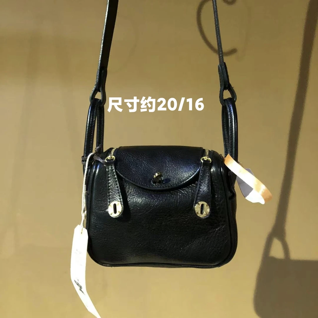 制道手工女士单肩斜挎包复古时尚休闲百搭牛皮头层植鞣林迪