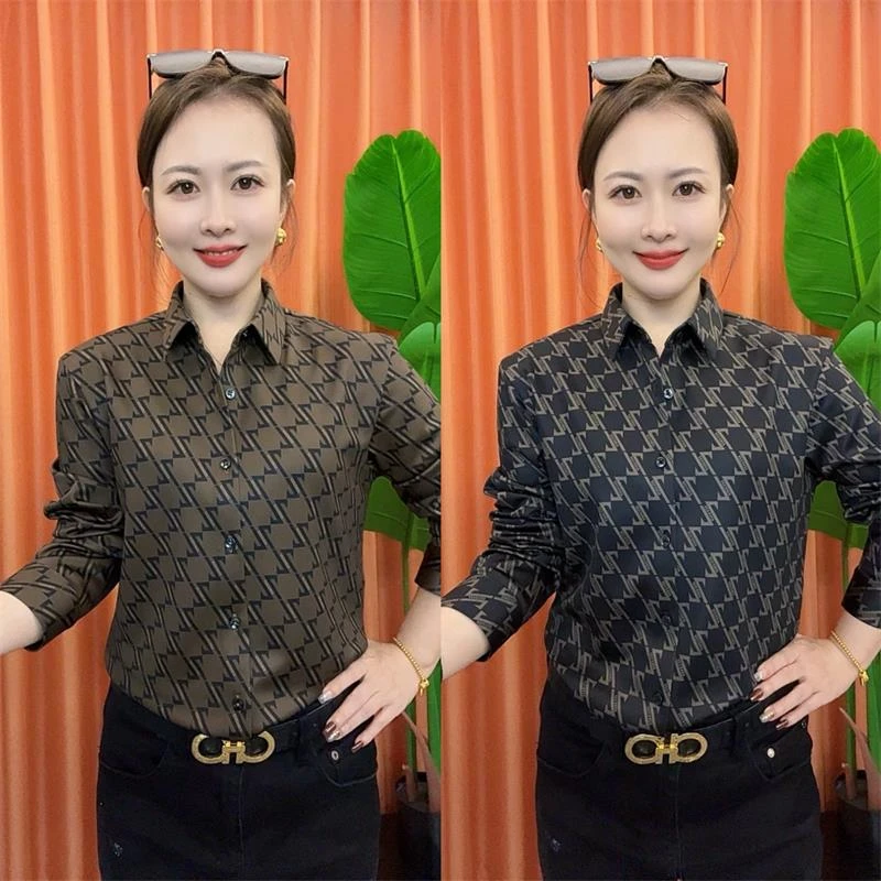 【亚琴男装】2024时尚潮流男士冬季日常百搭加绒加厚字母数码衬衫