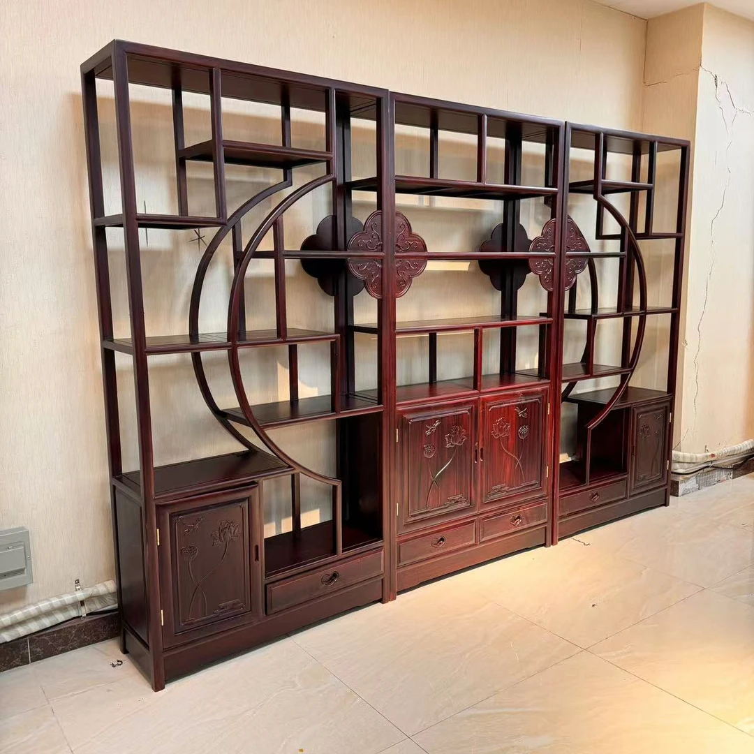 （长3m宽34高198）南美酸枝木梅花三组合经典博古架多宝格书架