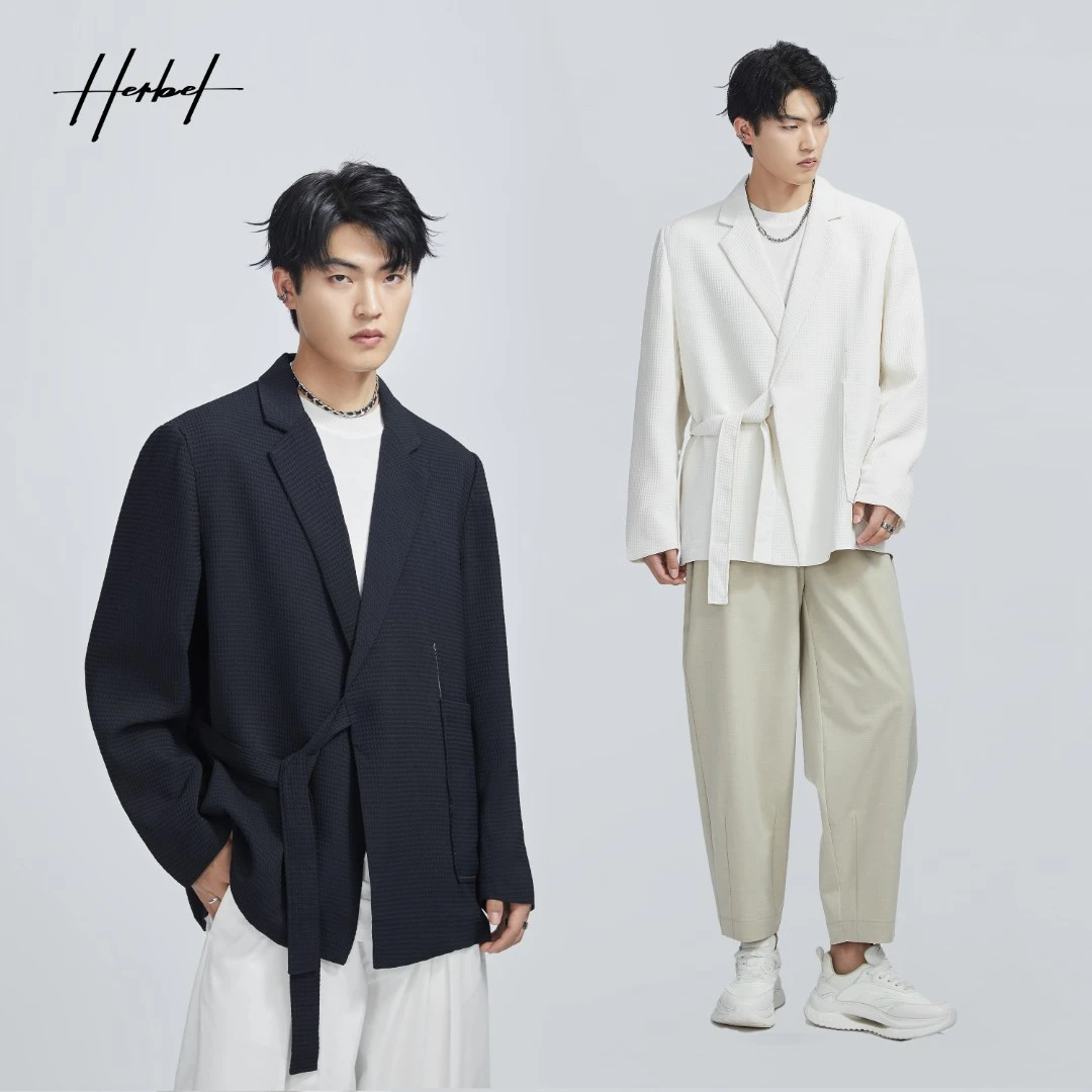 HERBEL/黑白【十五周年庆】简约小西装外套休闲时尚西服轻熟风舒适