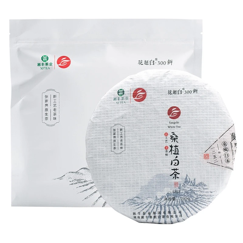 达人专属湘丰茶业2018年湘丰桑植白茶花超白六年陈高山料300g饼