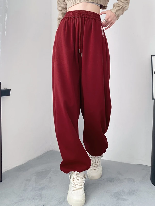 XY3155休闲运动卫裤女宽松束脚阔腿裤跑步健身日常