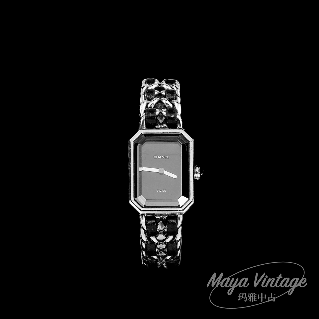 95新 玛雅中古 香奈儿中古黑银方糖手表L码/M12394