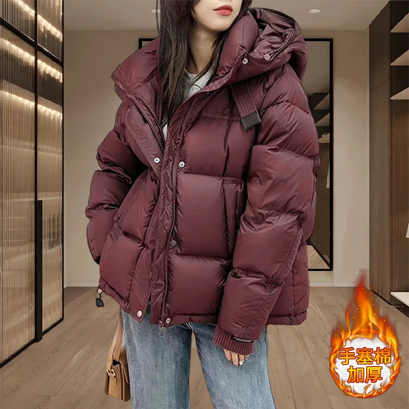 冬季小个子棉服外套女2024新款爆款时尚保暖棉衣加厚宽松面包服女