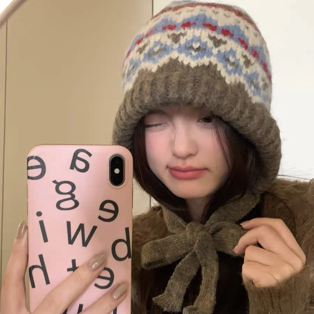 大头围巴拉克拉法帽子女秋冬季韩版百搭保暖护耳显脸小包头帽冬天