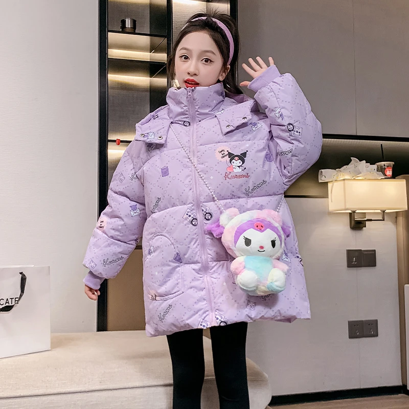 【巴啦甄选】女童库洛米棉服冬季儿童中长款大童女孩冬装棉袄保暖