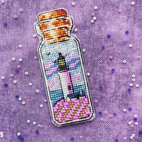 十格格 十字绣 魔法瓶冰箱贴系列 薰衣草灯塔