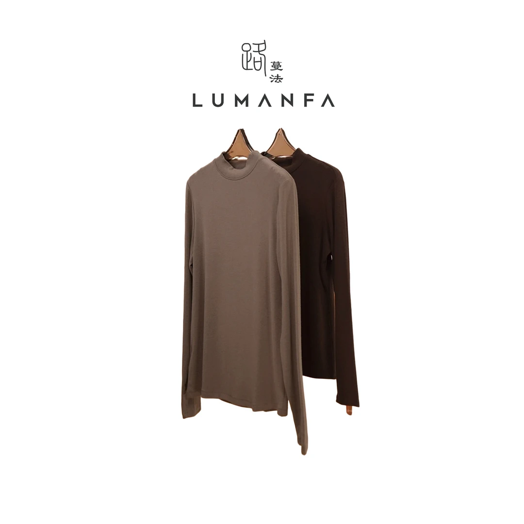 【糯米衫】路蔓法新款弹力螺纹半高领基础款简约百搭打底衫MF-1256