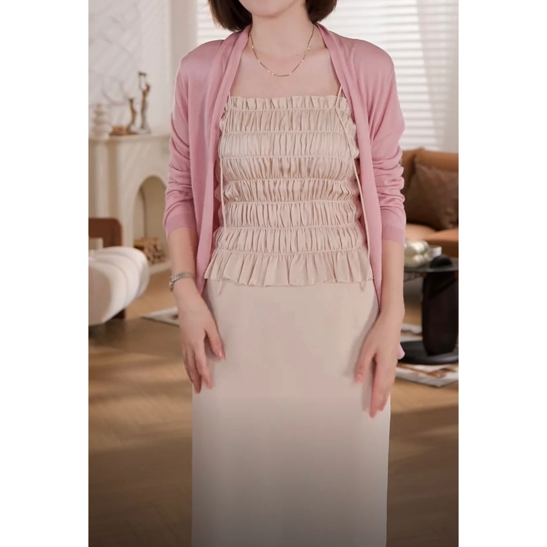 【打揽吊带】路蔓法夏季新款百搭小众法式时尚显瘦气质吊带MF-262