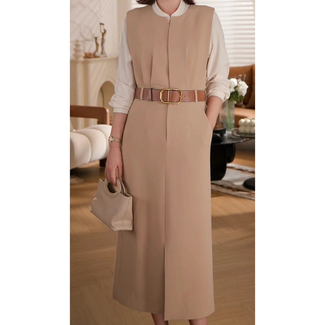 【马甲裙】路蔓法秋冬新款百搭显瘦气质简约大气时尚马甲裙MF-408