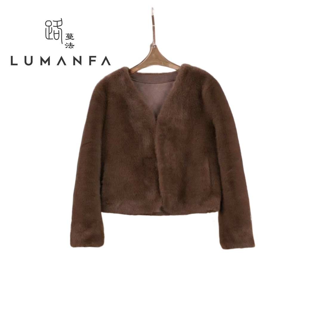【毛外套】路蔓法冬季新款百搭气质简约显瘦毛外套MF-691