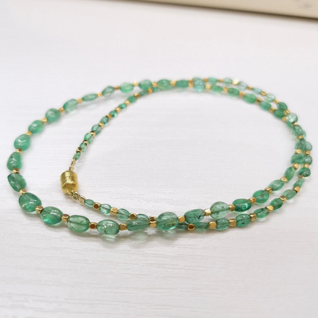 18K金祖母绿塔链（多样性发一）