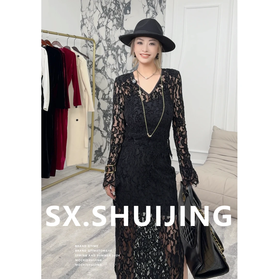 上玄水镜&【山河】品牌设计师女装 轻奢名媛蕾丝上衣  24320422