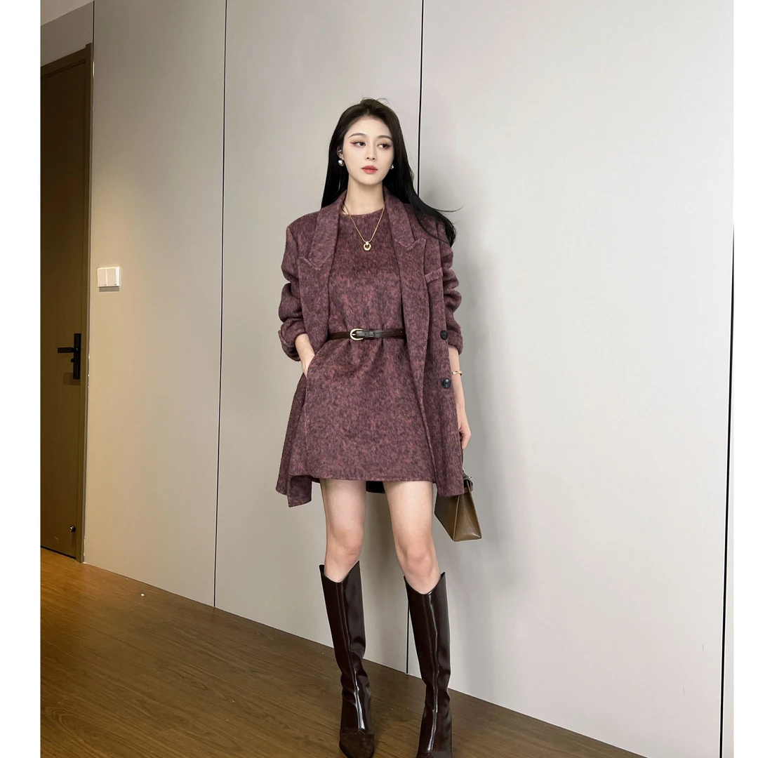 重塑经典【LONU】高级感质感气质休闲复古西装外套半身裙子套装A127