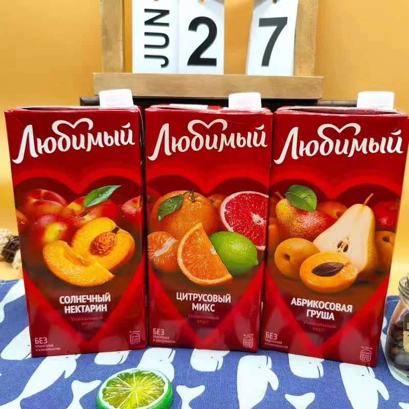 2瓶组合俄罗斯原装进口喜爱柳缤梅果汁多口味（950ml)