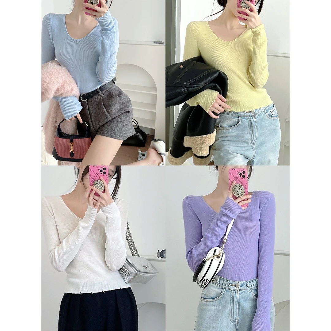 FORNI   甜系up 多色破边打底衫