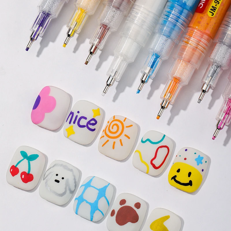 美甲彩绘涂鸦笔丙烯马克笔指甲画花速干水彩笔描线笔免照灯工具笔