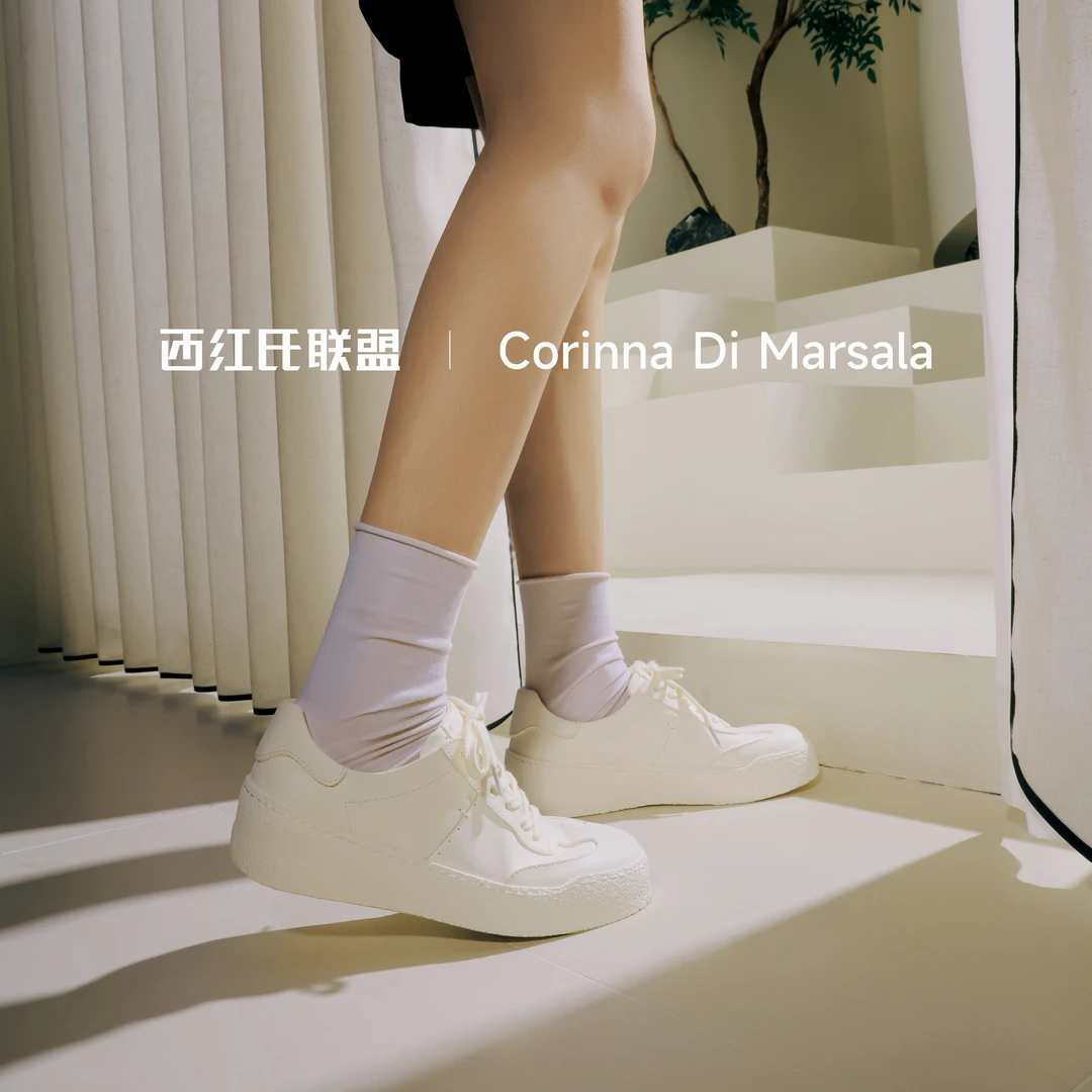 西红氏联盟 2025春季新款设计感运动休闲软底舒适真皮低帮小白鞋