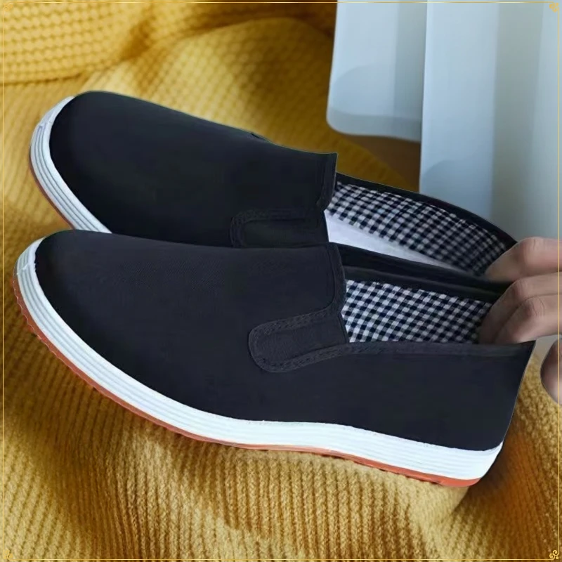 老北京布鞋男牛筋底黑黑色女软底防滑耐磨透气中老年休闲低帮单鞋