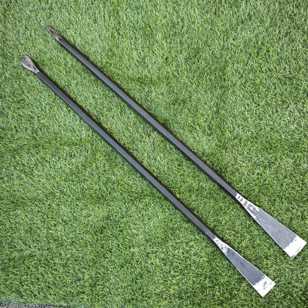 实心六棱钢锻打撬棍扁铲钢钎挖桩神器挖金弹子映山红刺梨老鸦柿