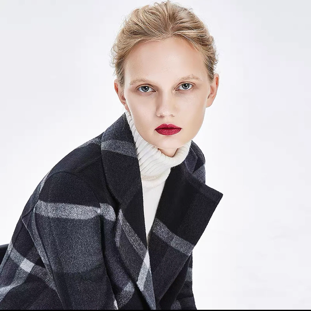 FINITY秋季新款羊毛外套通勤风衣百搭时尚女装减龄舒适羊毛大衣