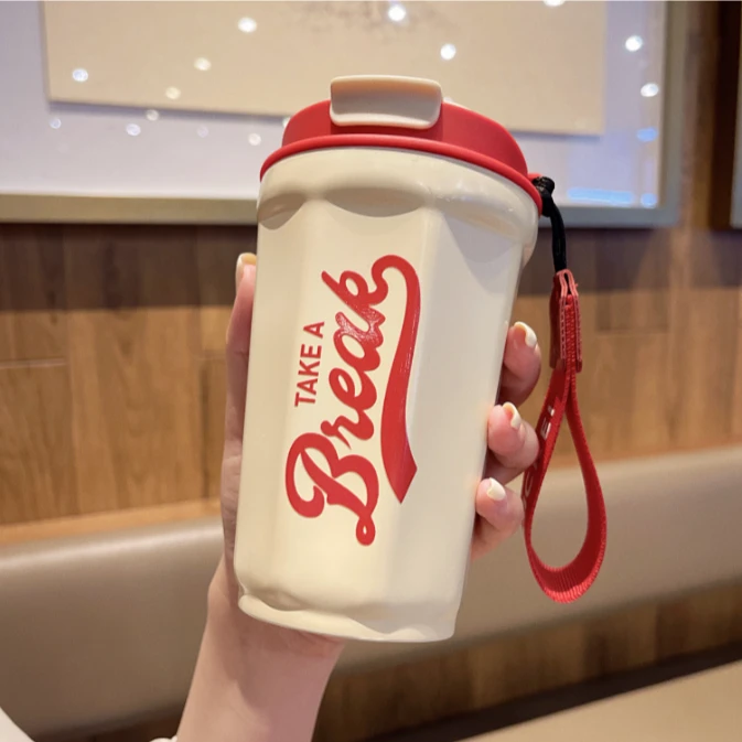 （达人）保温杯316简约不锈钢水杯女士咖啡杯随身创意儿童杯400ml