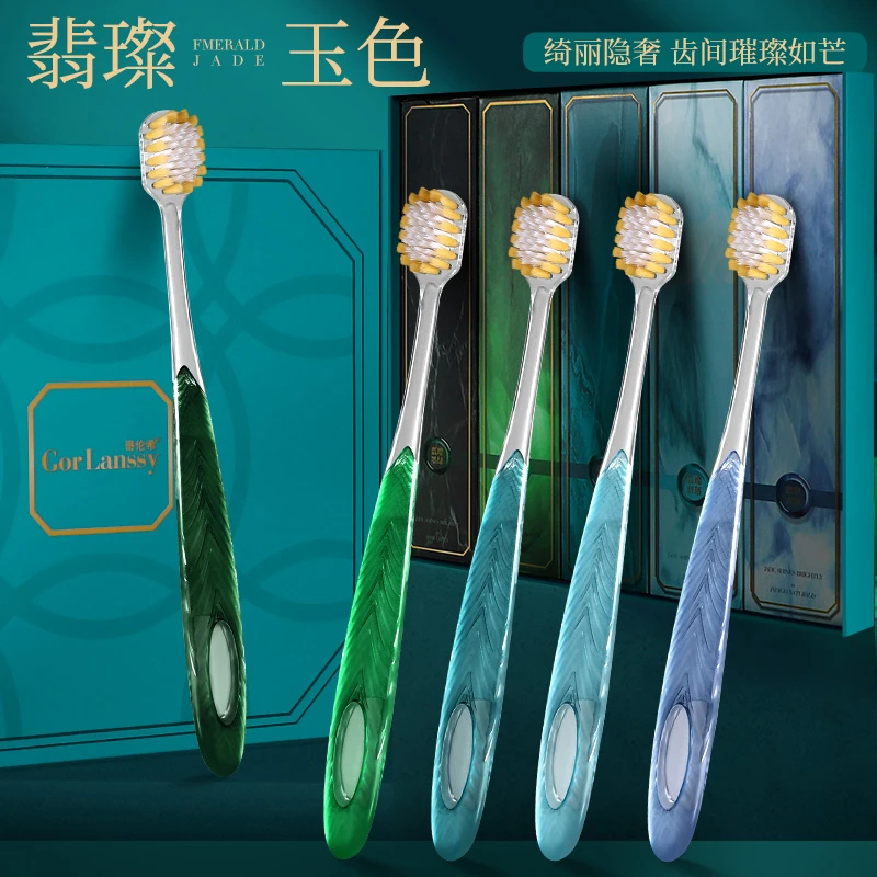 哥伦希【山型凸面牙刷】轻奢中软毛牙刷家用成人宽头刷大人情侣牙刷