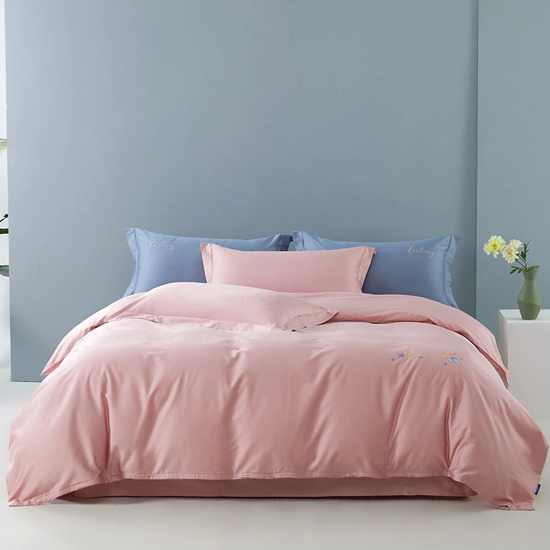 KAISHENG/凯盛家纺60支全棉贡缎四件套裸睡亲肤纯棉高支高密 星辰