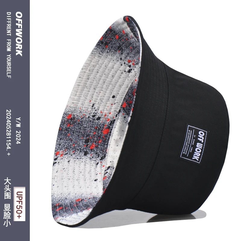 OFFWORK新款帽子男女夏季渔夫帽显脸小遮阳防晒帽休闲双面戴盆帽