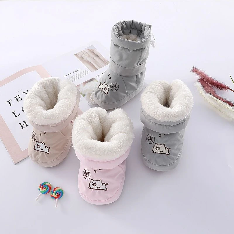 婴儿鞋子冬季高筒1岁加绒男女宝宝学步鞋不掉6-12月婴儿过冬鞋