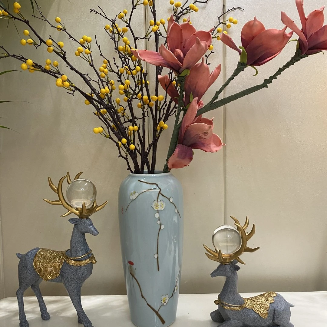 【JX】】现代新中式花瓶客厅家居插花装饰品摆件陶瓷