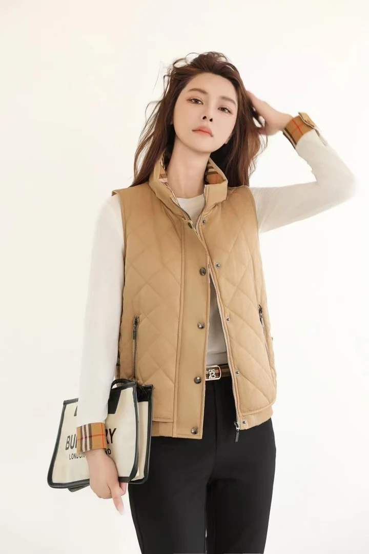 [金曼曼]新款修身百搭经典格子棉马甲5081