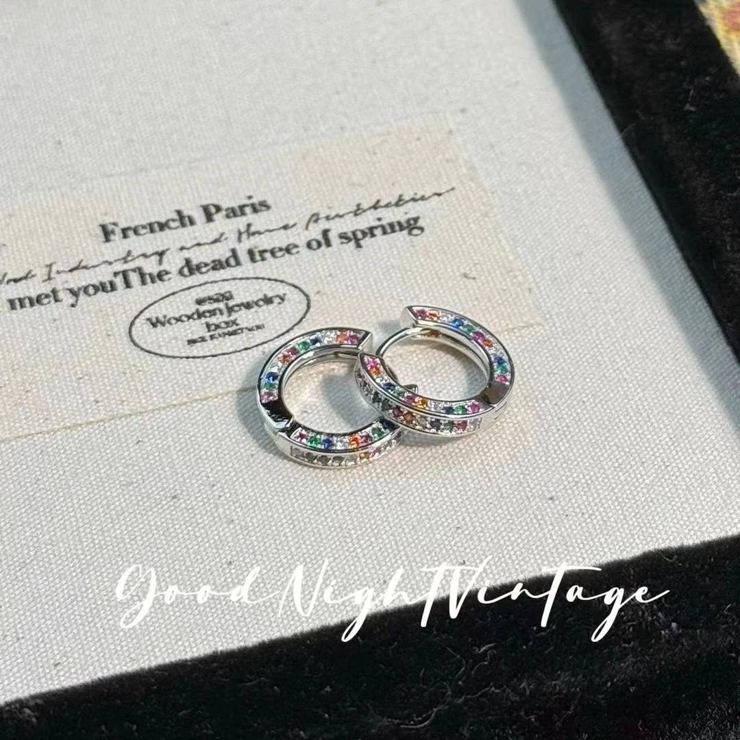 【三面彩虹】彩色耳圈女小众设计高级感耳环百搭耳饰