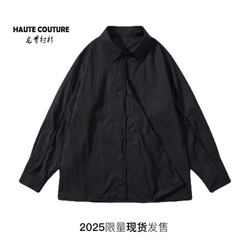 IGTV春秋巴家轻奢龙骨衬衫夹克外套高级感潮牌痞帅休闲长袖衬衫