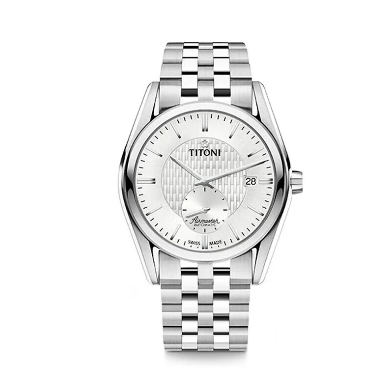 Titoni/梅花空中霸王系列 机械钢带男士腕表83709 S-500